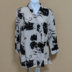 Lucy and Laurel 100% Linen Shirt 1X